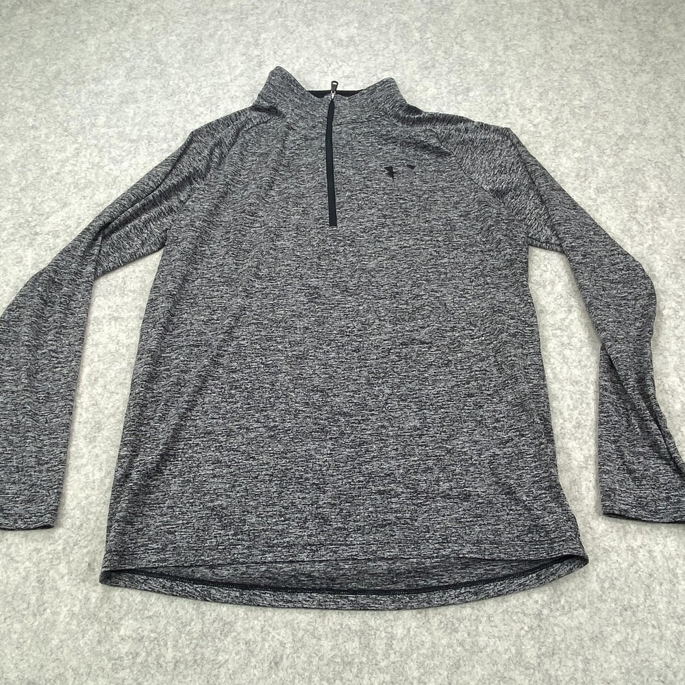 Under Armour Mens Small Gray 1/4 Zip HeatGear Loose Fit Pullover Training Shirt